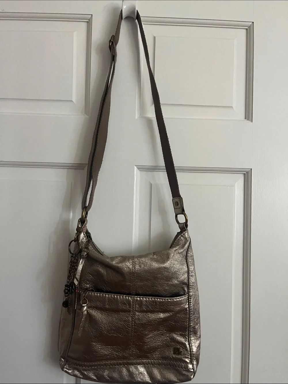 The Sak Metallic Leather Crossbody Shoulder Bag